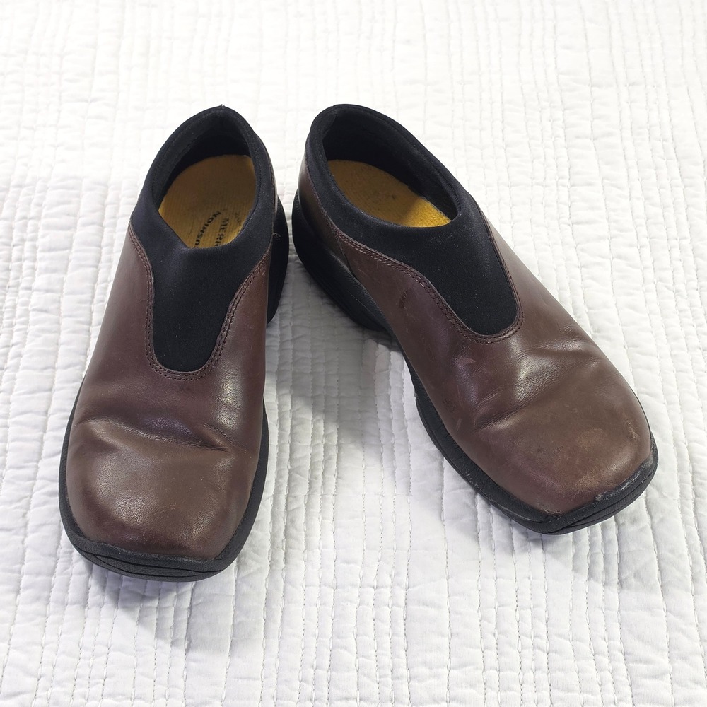 Merrell Encore Leather Clog 7.5 Brown Slip On Mule Gorpcore Orthopedic Shoe